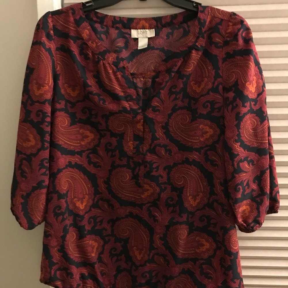 Paisley Print Women's Top - Red and Black